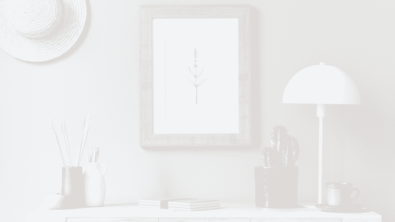 Empty picture frame on a wall