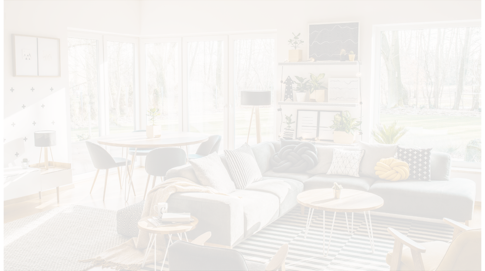 A whitened image of a living room