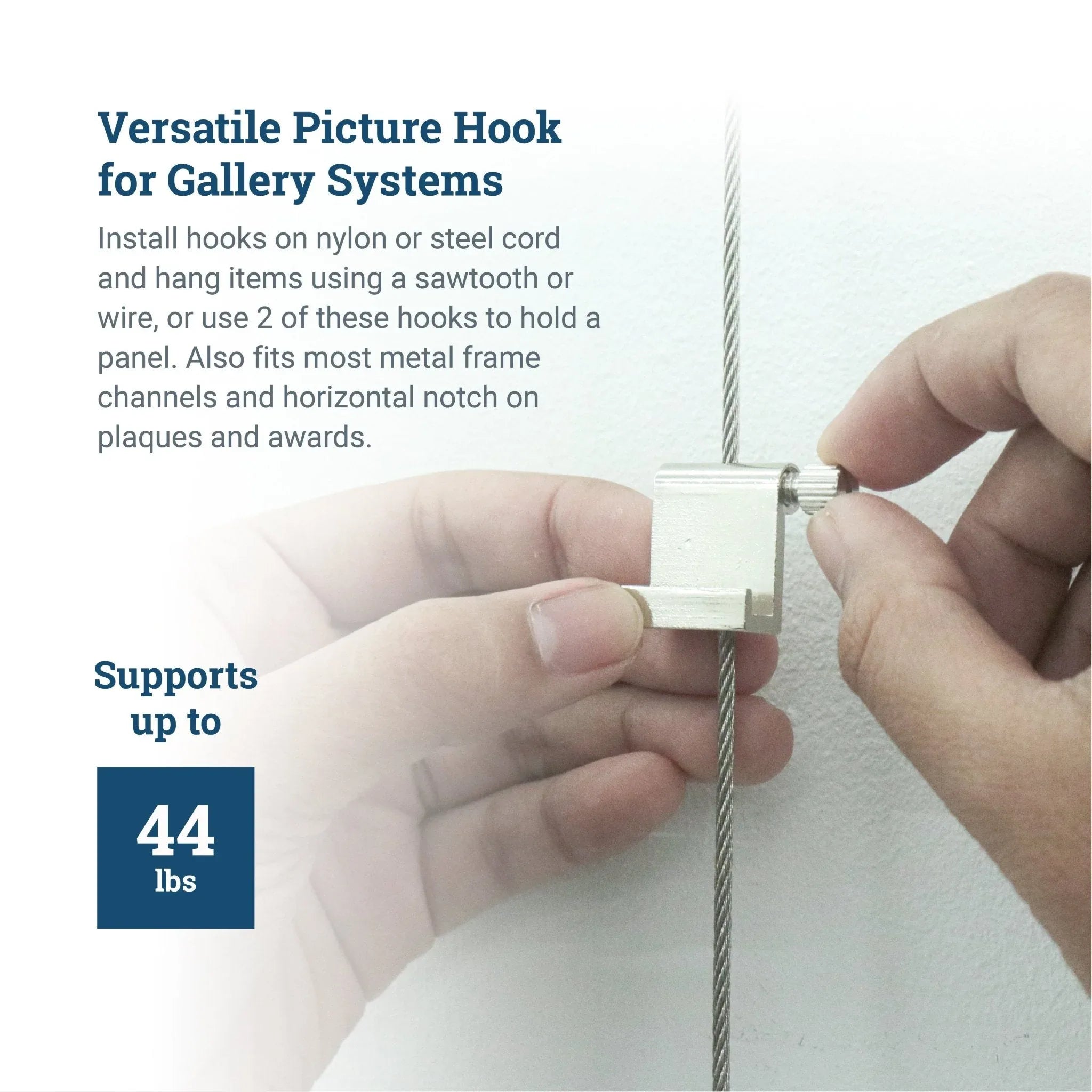 Flat Hook Side Screw - 44 lb | Picture Hang Solutions