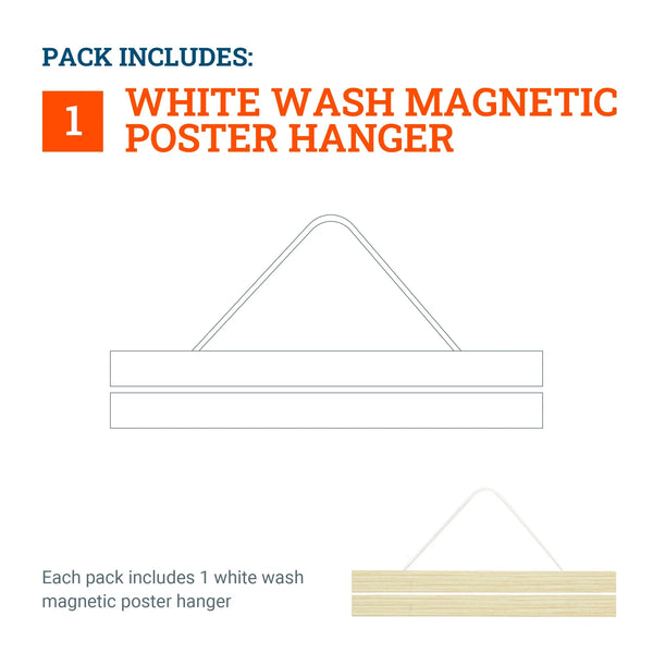 White Wash Magnetic Poster Hanger | Picture Hang Solutions
