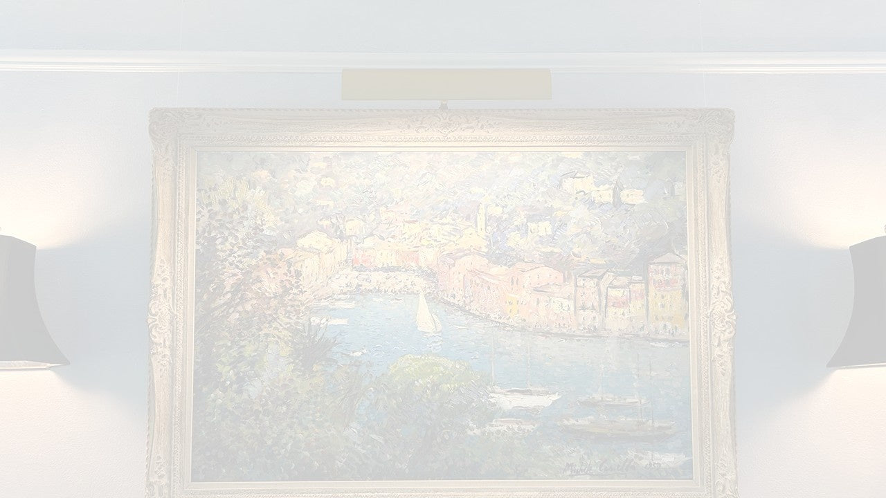 A large framed art piece