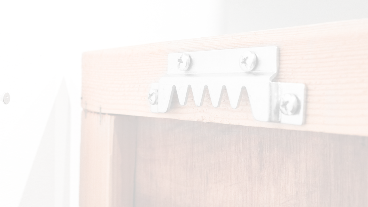 a sawtooth hanger on the back of a frame