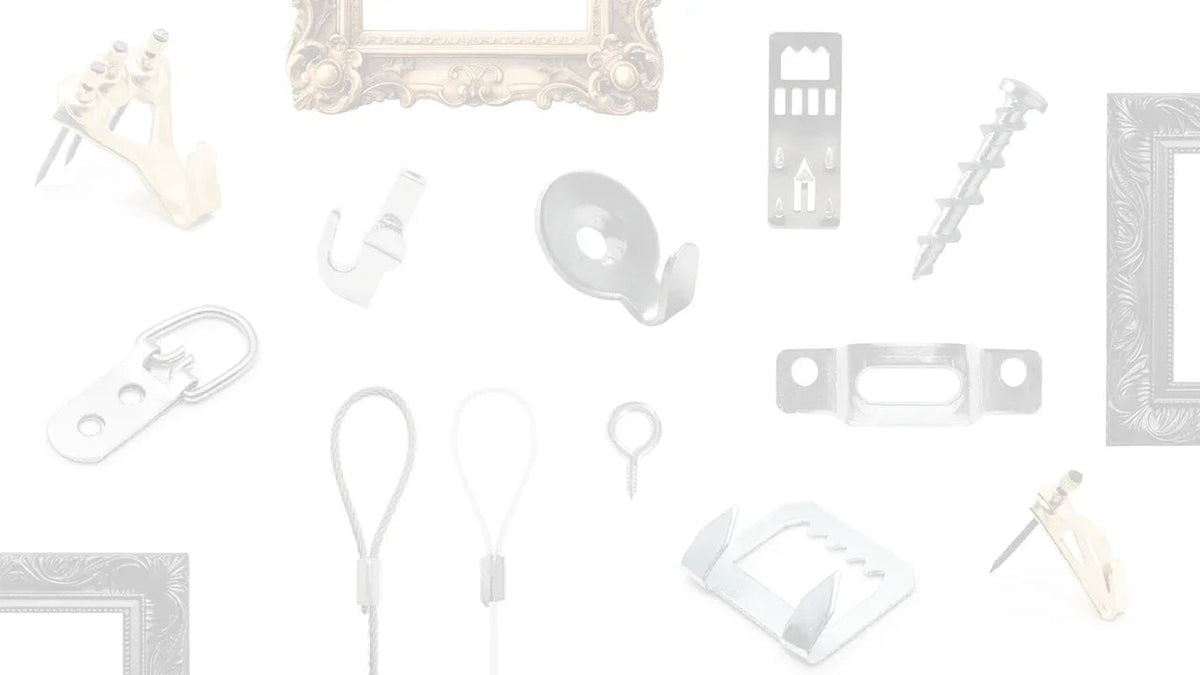 A whitened image of picture hang solutions picture hangers