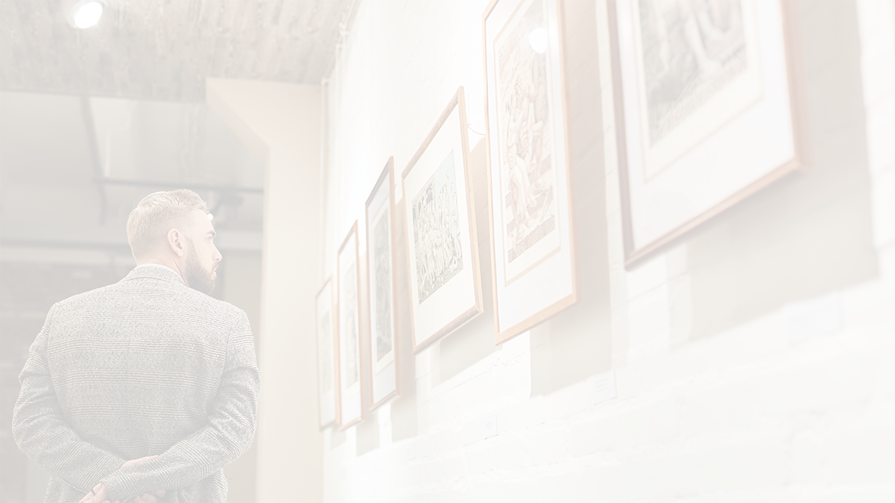 whitened image of a gallery display