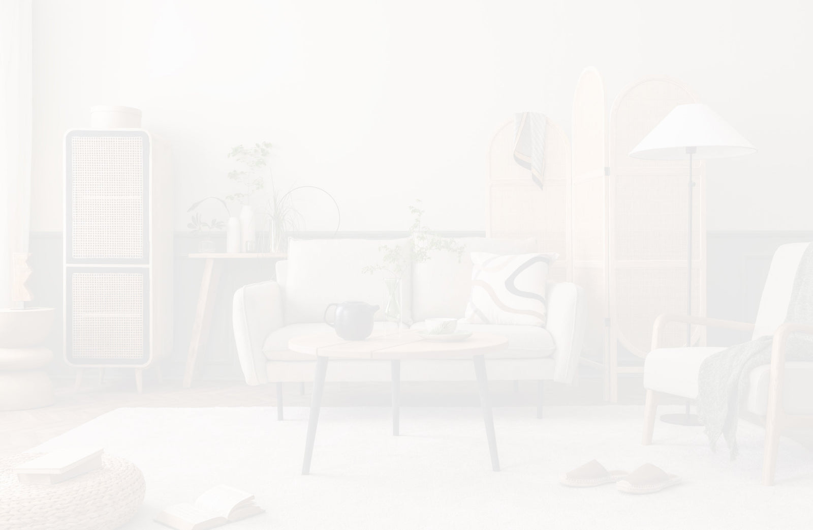 a whitened picture of a living room