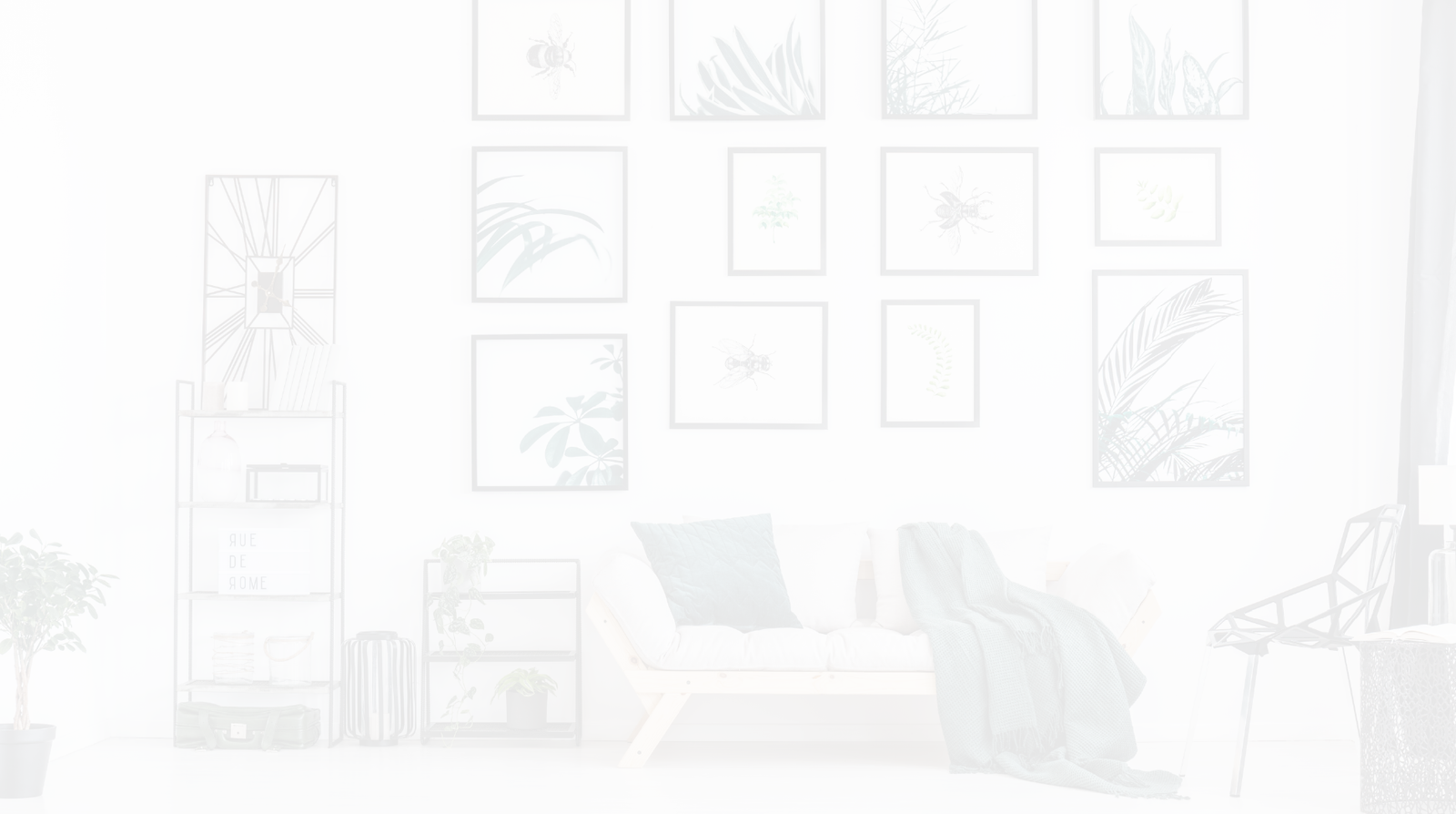 Whitened image of a gallery wall