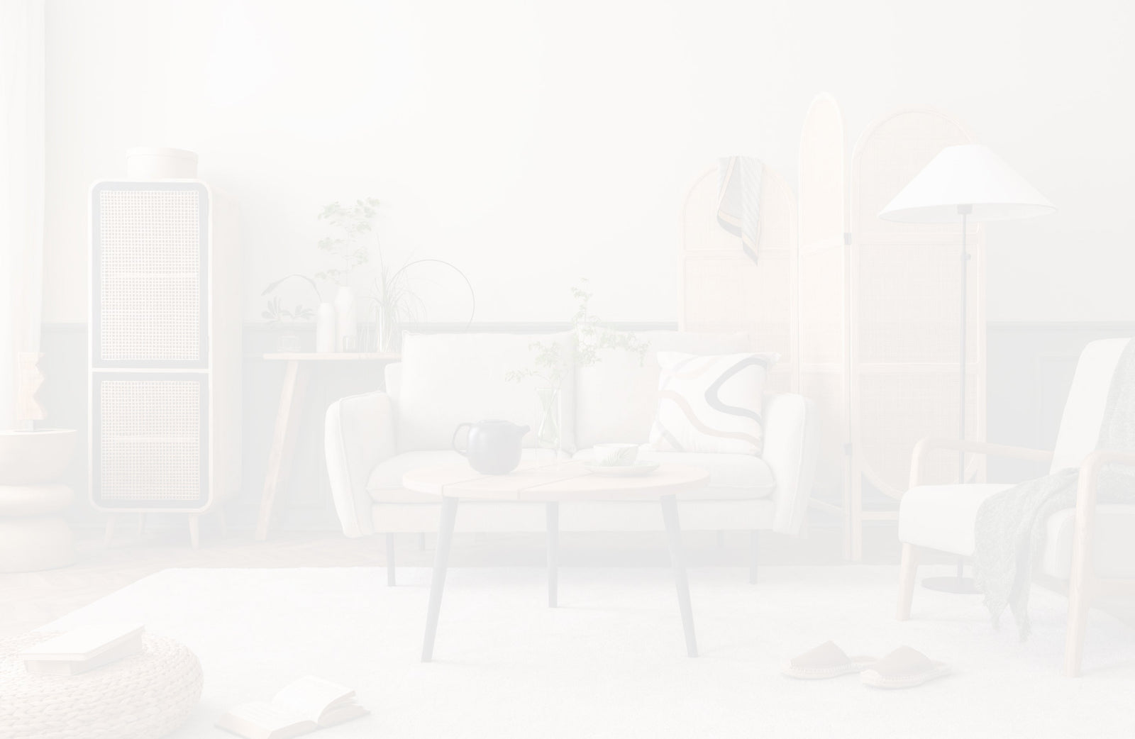 whitened image of a living room