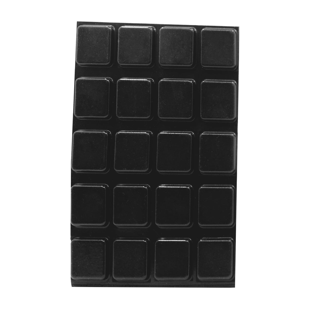 1 Inch Square .1875&quot; Height Black Adhesive Rubber Feet - BMP-SQ1BC - Picture Hang Solutions