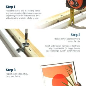 1/2“ Canvas Offset Clips - S-HWR-OS12X - Picture Hang Solutions