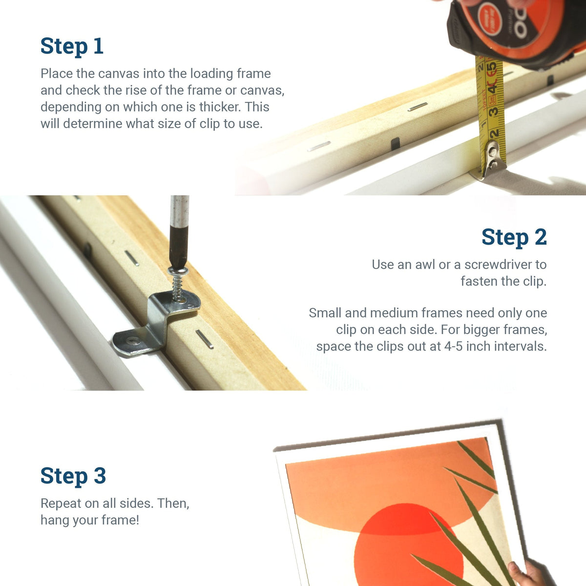 1/2“ Canvas Offset Clips - S-HWR-OS12X - Picture Hang Solutions