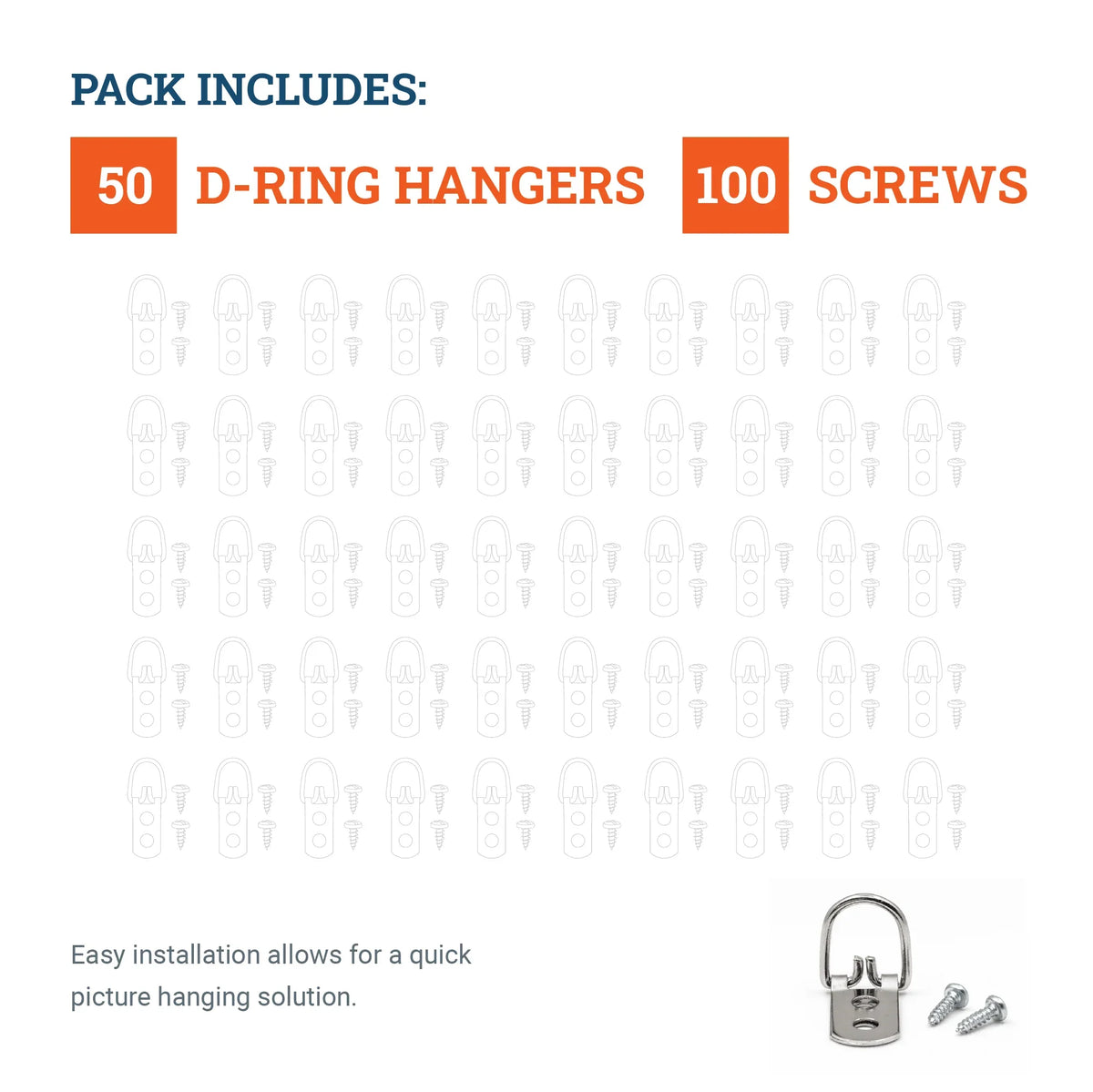 thumbnail image 2 of Buy SRunDe 50pcs Picture Frae Hangers Kit Heavy Duty Etal Double Hole 2 of 9