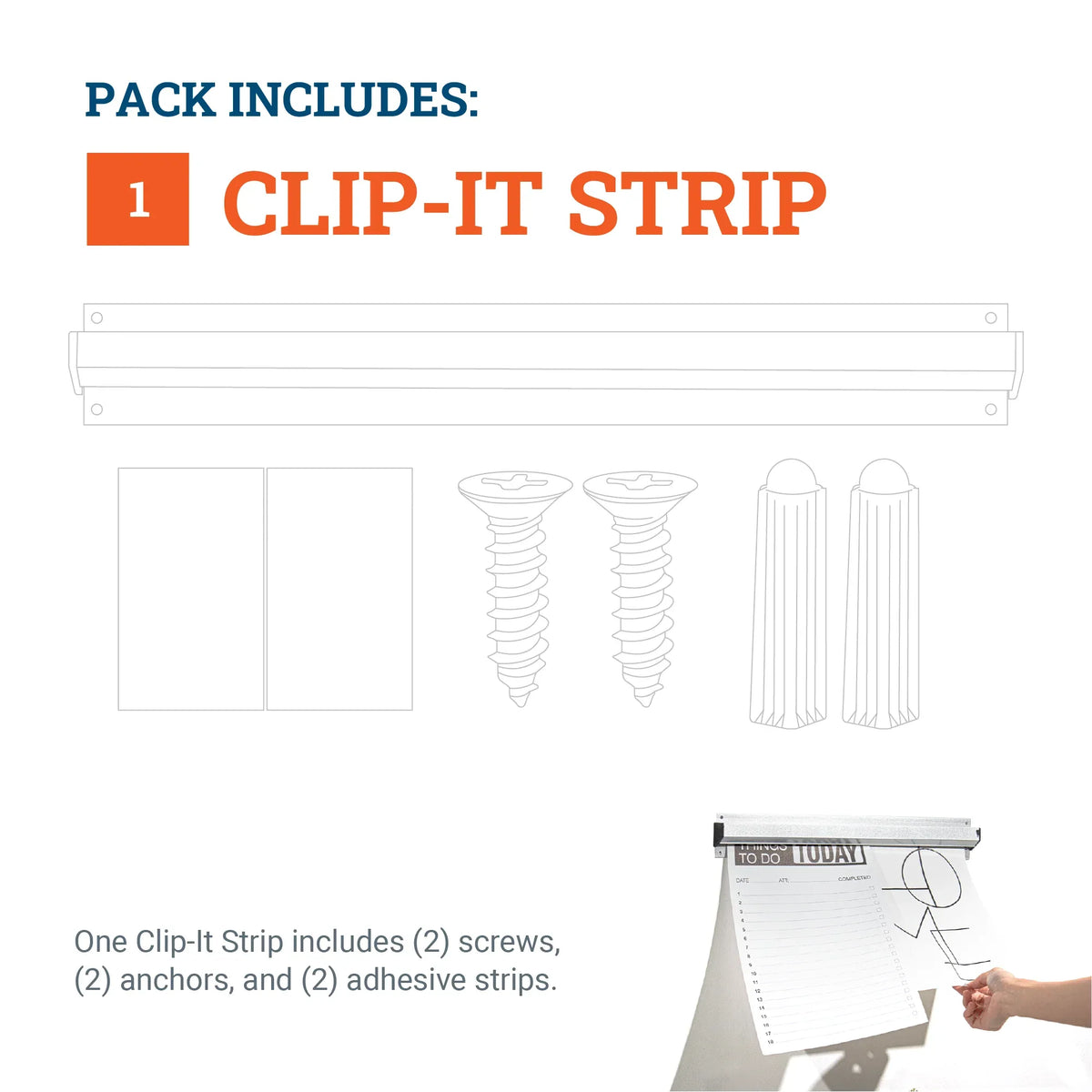 20 - Inch Clip - it Paper Rail - S-HWR-CLIPIT20 - Picture Hang Solutions