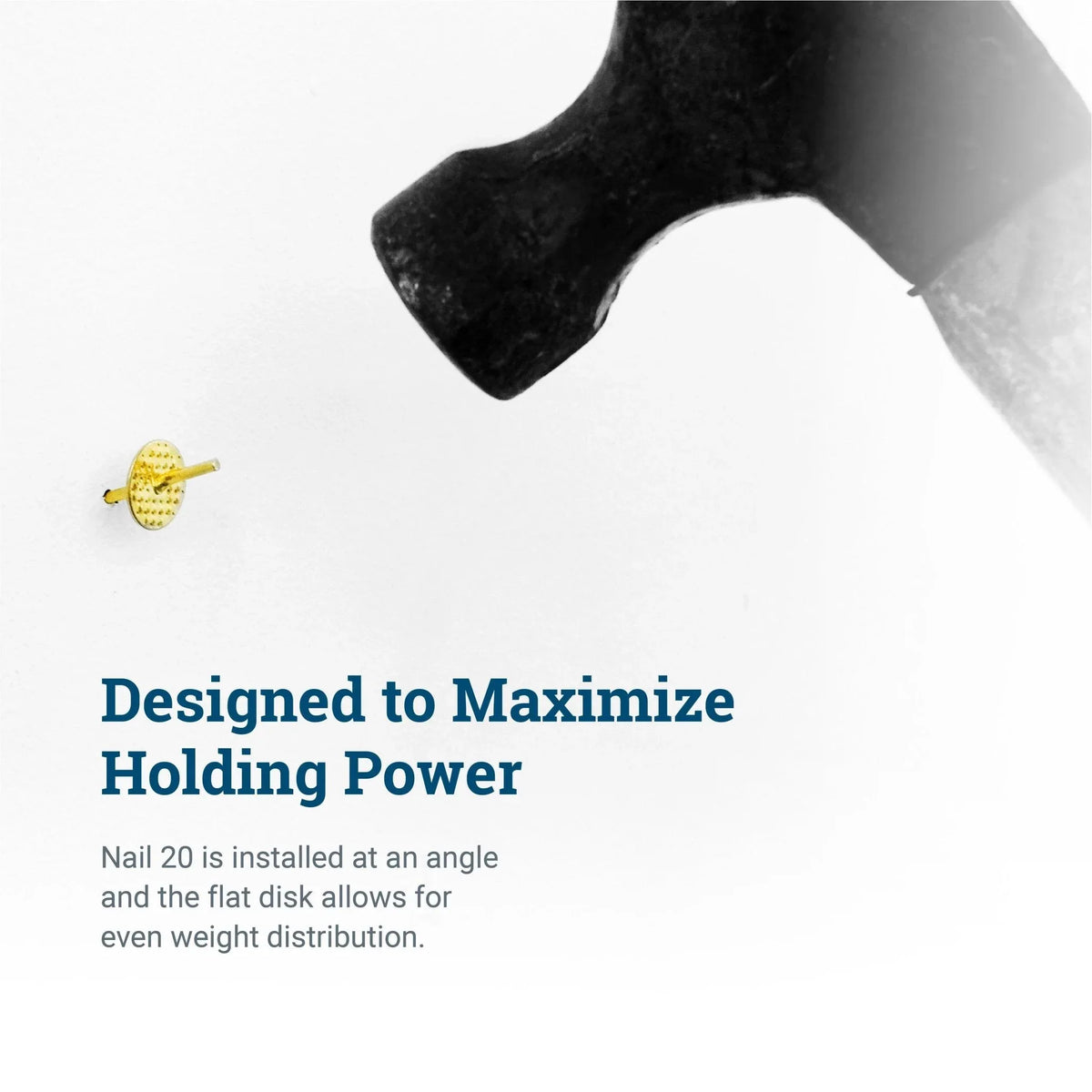 20 lb One Step Hanger Brass Finish - S-NAIL20X - Picture Hang Solutions