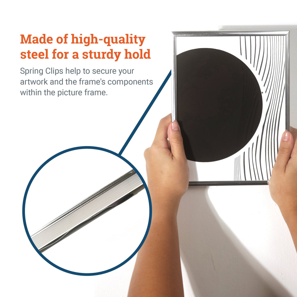 3/8” Spring Clips - Z Clips for Picture Frames and Window Screens - S-HWR-SPCLX - Picture Hang Solutions