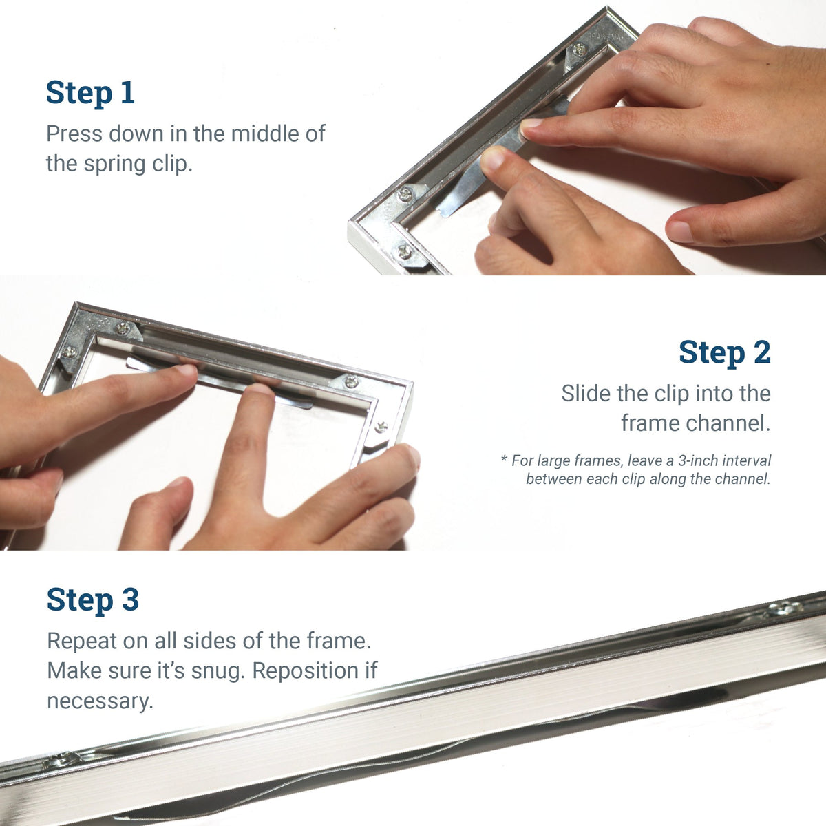 3/8” Spring Clips - Z Clips for Picture Frames and Window Screens - HWR-SPCLX - Picture Hang Solutions