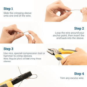 8 Aluminum Crimping Sleeves - S-HWR-CRIMPXXV - Picture Hang Solutions