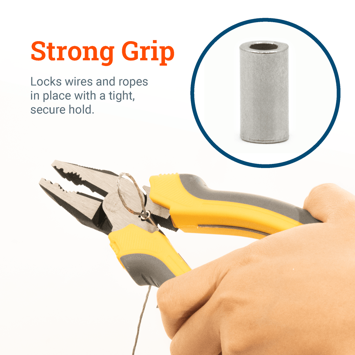 8 Aluminum Crimping Sleeves - S-HWR-CRIMPXXV - Picture Hang Solutions