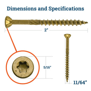 8 Star Drive Wood Screw - S-SC-8002W - Picture Hang Solutions