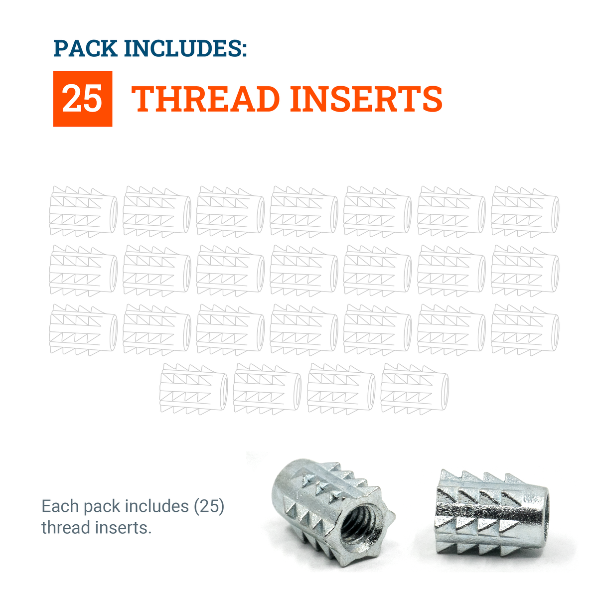Threaded Zinc Inserts for Wood