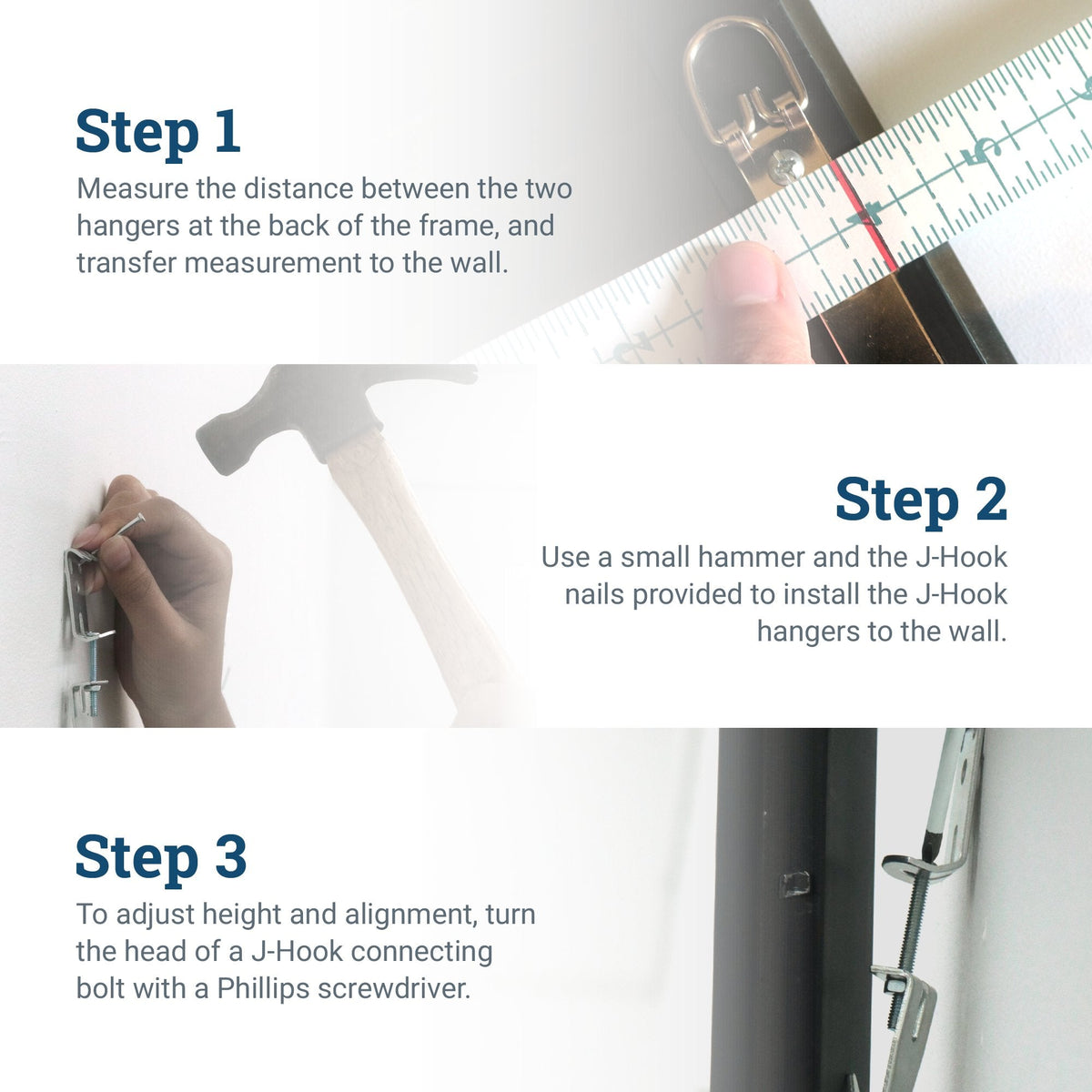 Adjustable J - Hook Kit - Pair - S-HWR-116 - Picture Hang Solutions