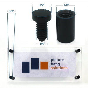 Aluminum Flat Top Sign Standoff 13mm x 19mm - S-SO-1319AL - Picture Hang Solutions