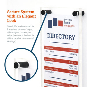 Aluminum Flat Top Sign Standoff 13mm x 19mm - S-SO-1319AL - Picture Hang Solutions