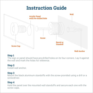 Aluminum Flat Top Sign Standoff 13mm x 19mm - S-SO-1319AL - Picture Hang Solutions