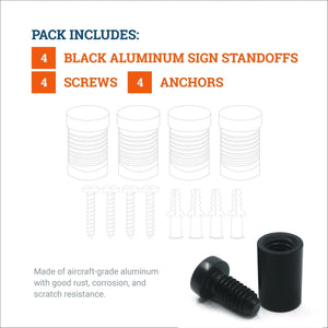 Aluminum Flat Top Sign Standoff 13mm x 19mm - S-SO-1319AL - Picture Hang Solutions