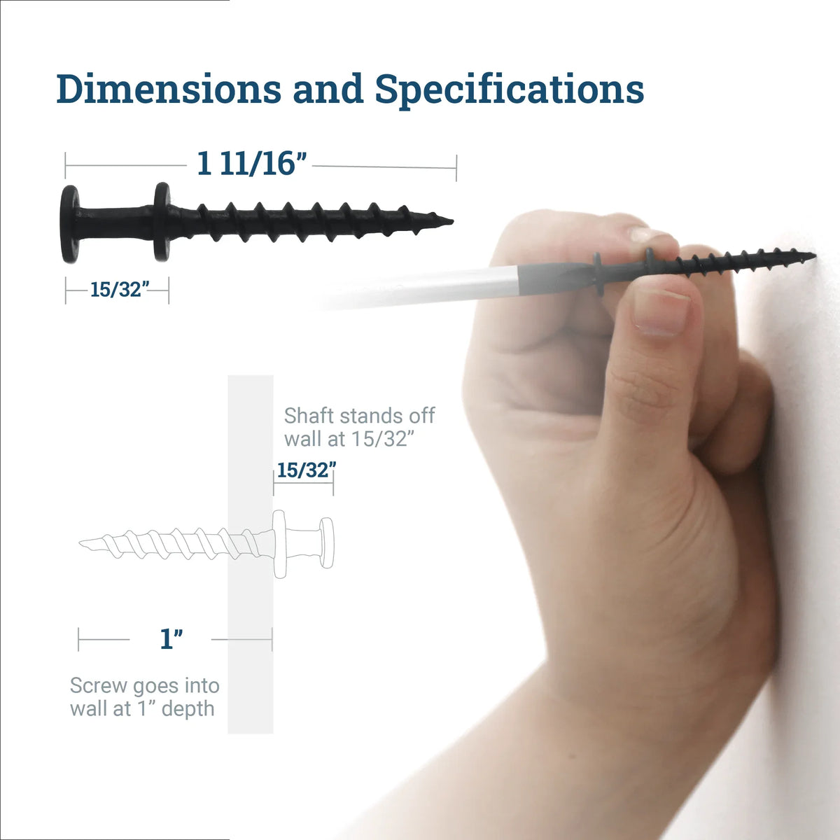 Bear Claw Screw Hanger - Black - S-SC-BEARBX - Picture Hang Solutions