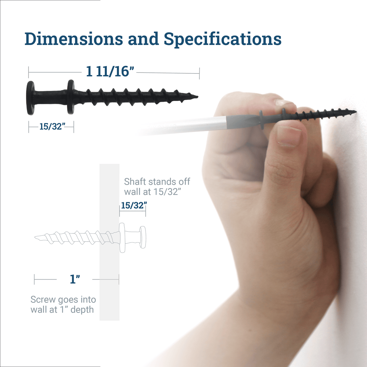 Bear Claw Screw Hanger - Black - S-SC-BEARBX - Picture Hang Solutions