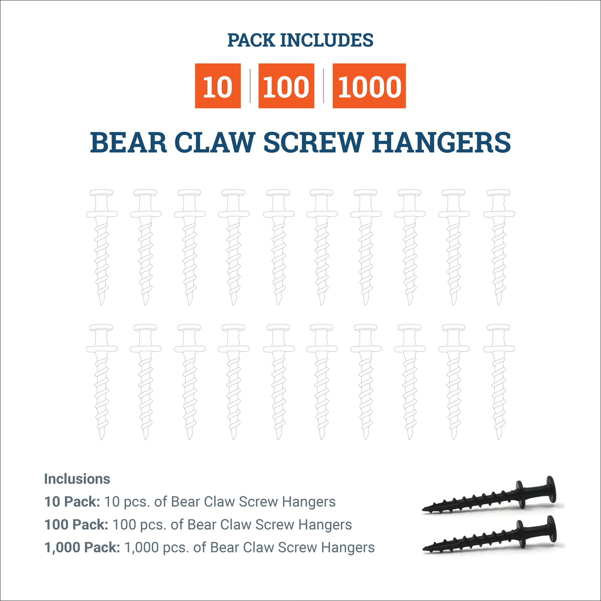 Bear Claw Screw Hanger - Black