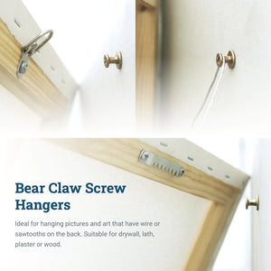 Bear Claw Screw Hanger - Gold - S-SC-BEARGX - Picture Hang Solutions