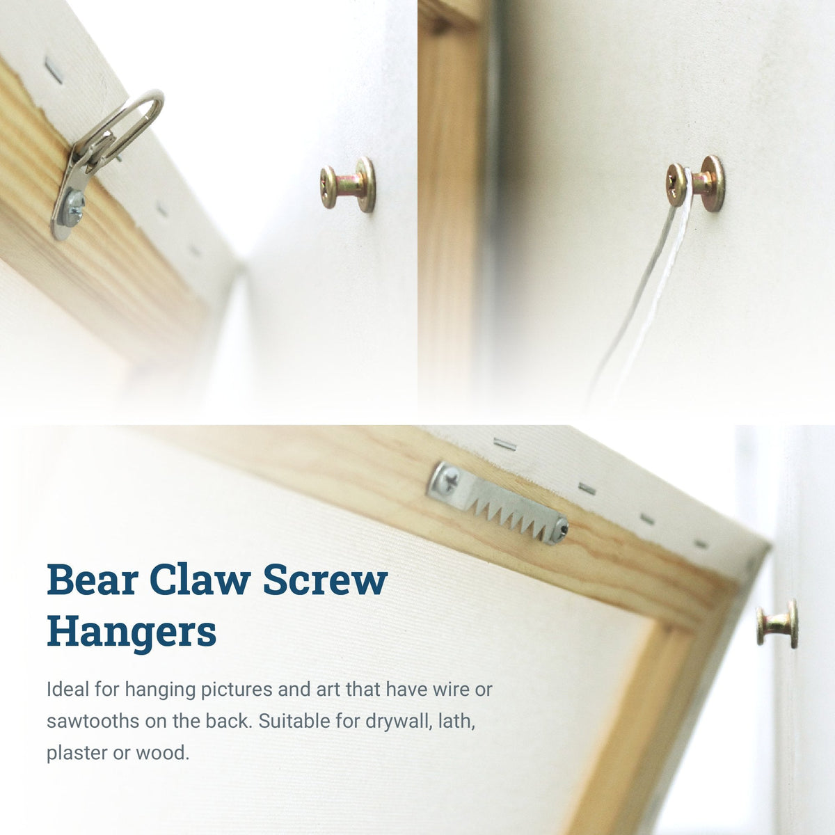 Bear Claw Screw Hanger - Gold - S-SC-BEARGX - Picture Hang Solutions