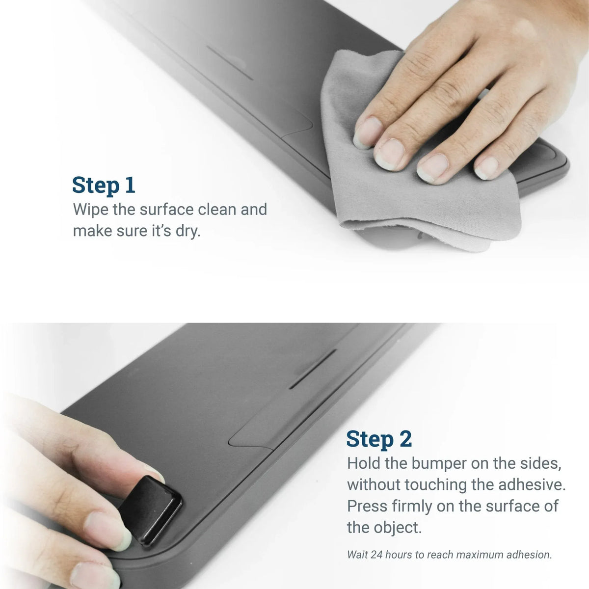 Black Adhesive Rubber Feet - S-BMP-SQ1BXX - Picture Hang Solutions