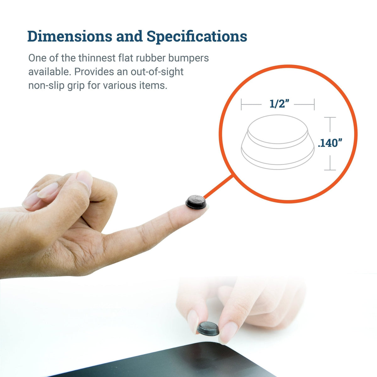 Black Anti - Slip Rubber Bumpers for Hanging Pictures - S-HWR-124-BXX - Picture Hang Solutions