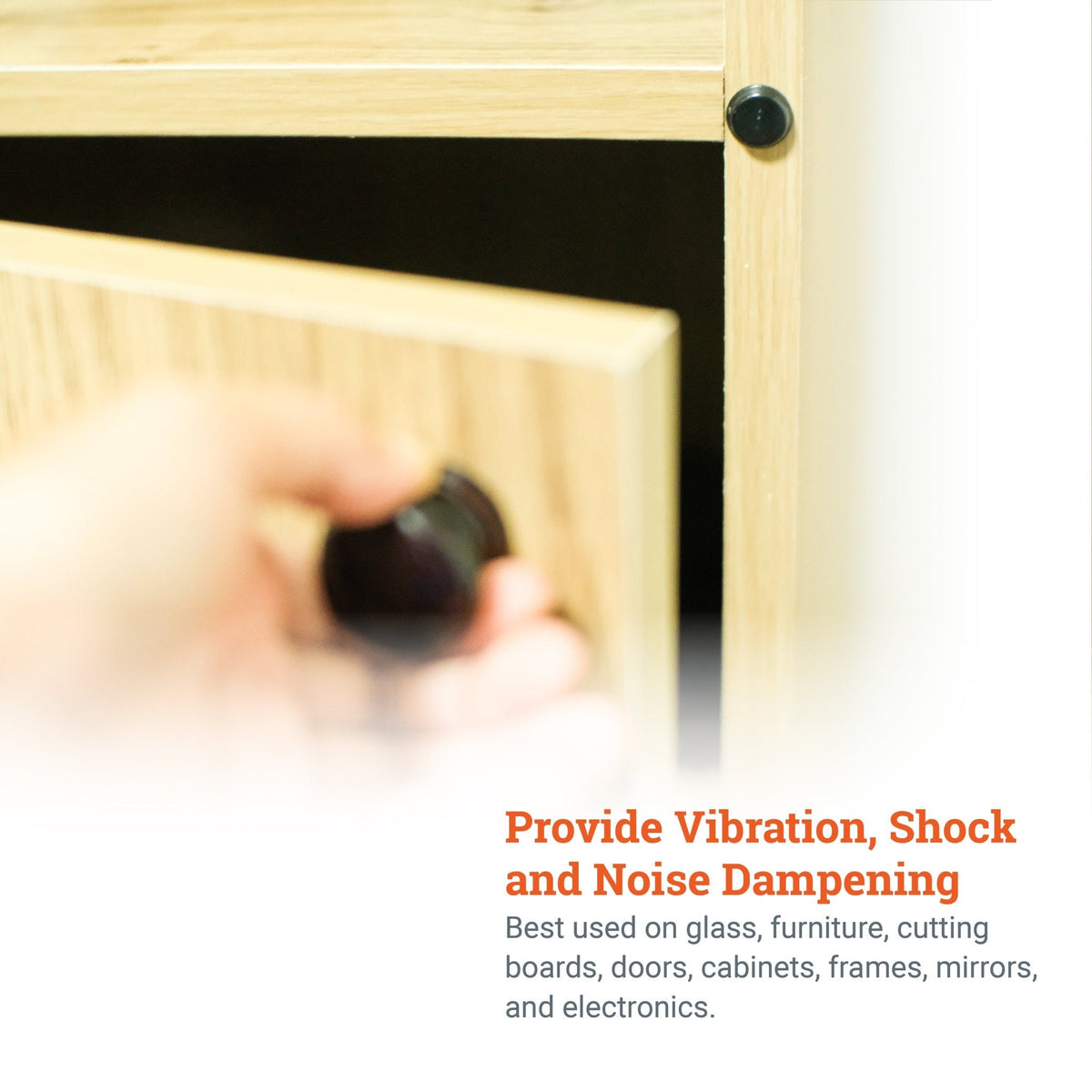 Black Anti - Slip Rubber Bumpers for Hanging Pictures - S-HWR-124-BXX - Picture Hang Solutions