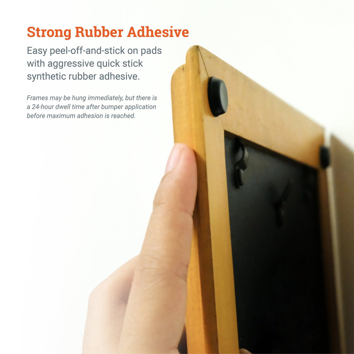 Black Anti - Slip Rubber Bumpers for Hanging Pictures - S-HWR-124-BXX - Picture Hang Solutions