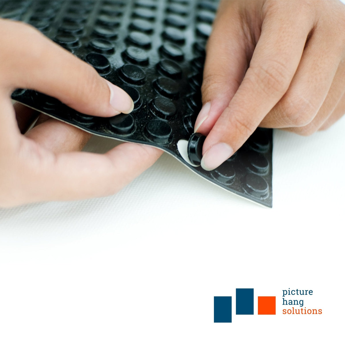 Black Anti - Slip Rubber Bumpers for Hanging Pictures - S-HWR-124-BXX - Picture Hang Solutions