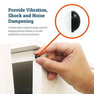 Black Dome Rubber Bumpers for Hanging Pictures - S-HWR-129-BC - Picture Hang Solutions