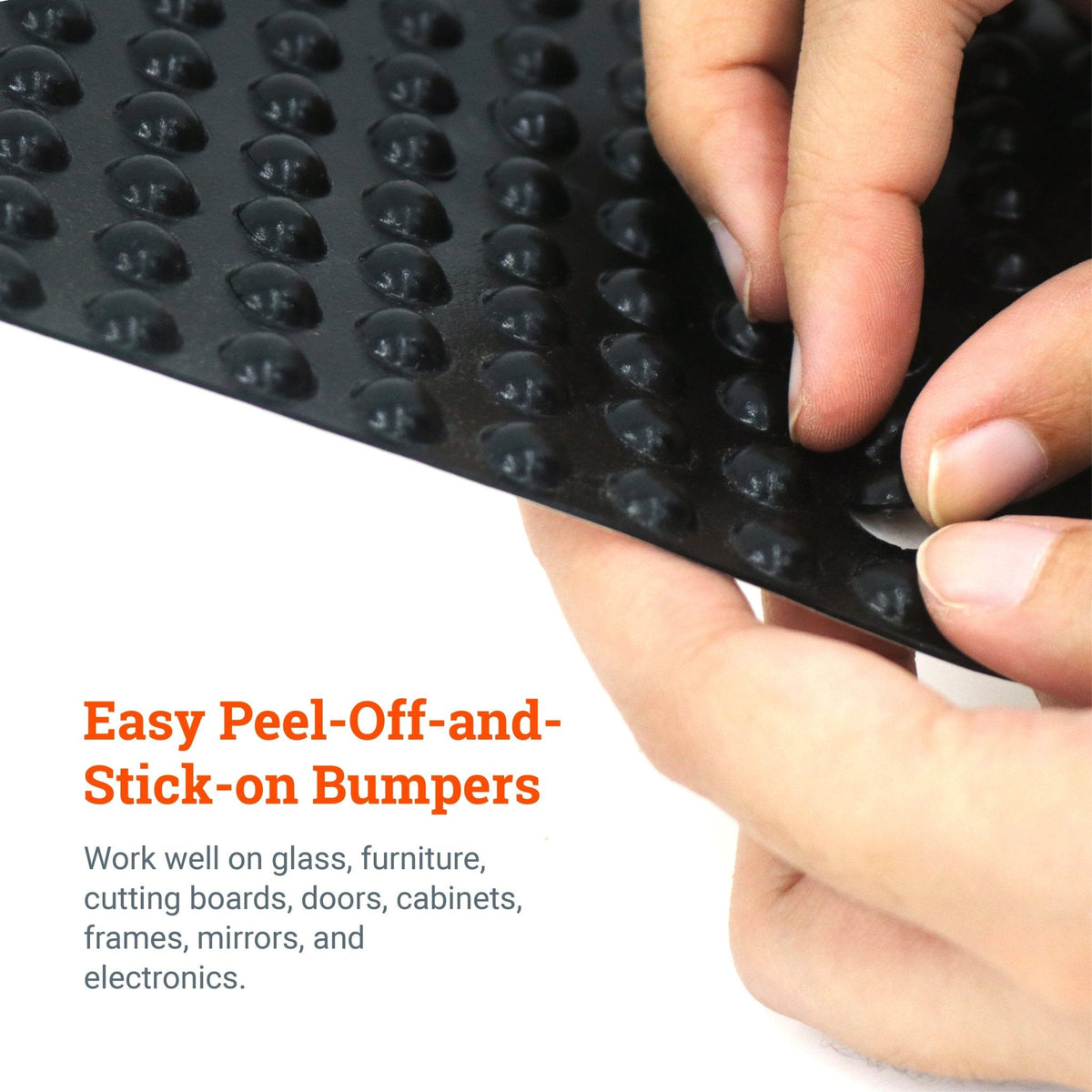 Black Dome Rubber Bumpers for Hanging Pictures - S-HWR-129-BC - Picture Hang Solutions