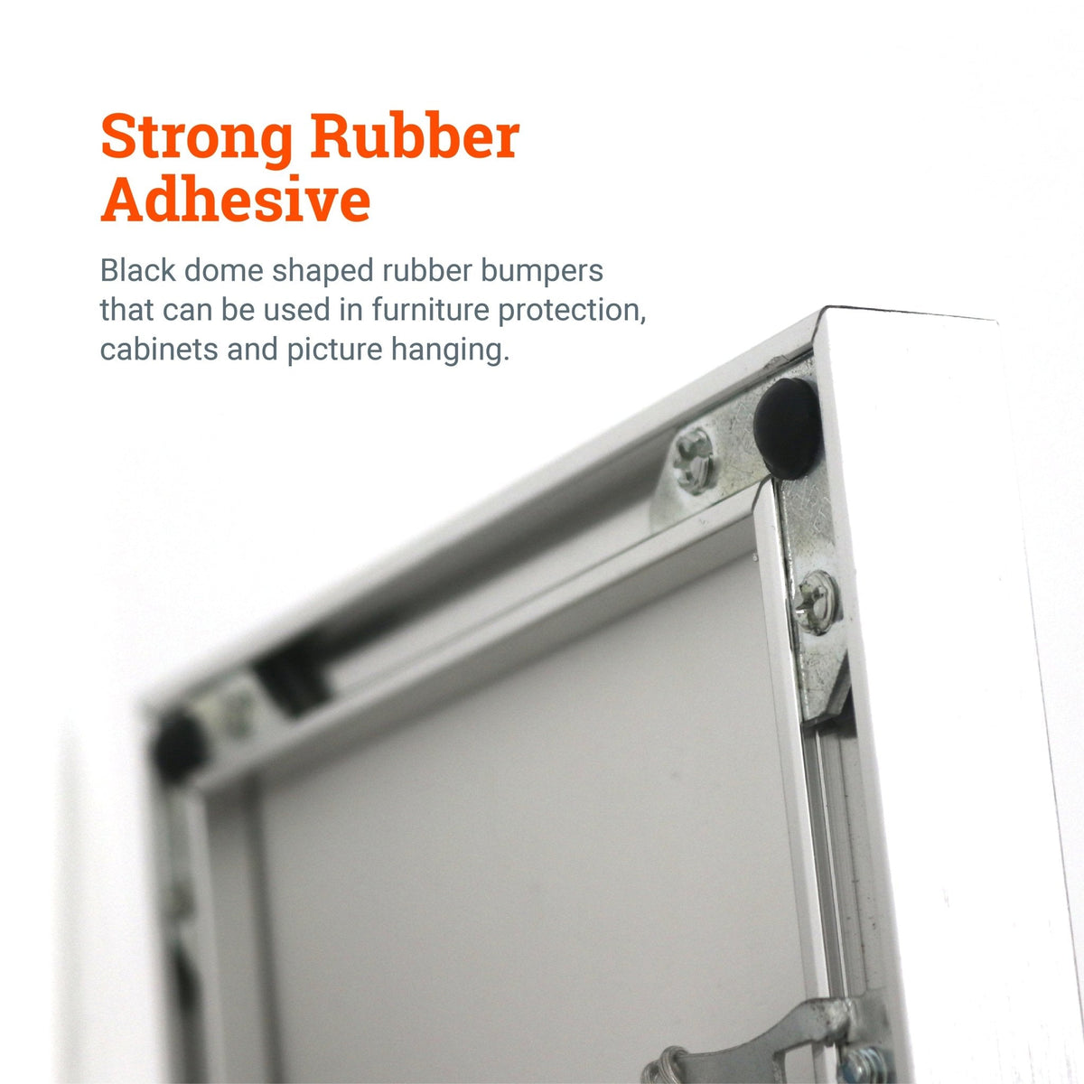 Black Dome Rubber Bumpers for Hanging Pictures - S-HWR-129-BC - Picture Hang Solutions