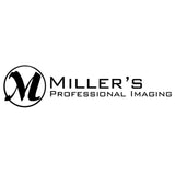 Black miller’s professional imaging logo featuring a stylized ’m’ in a circle next to the brand name.