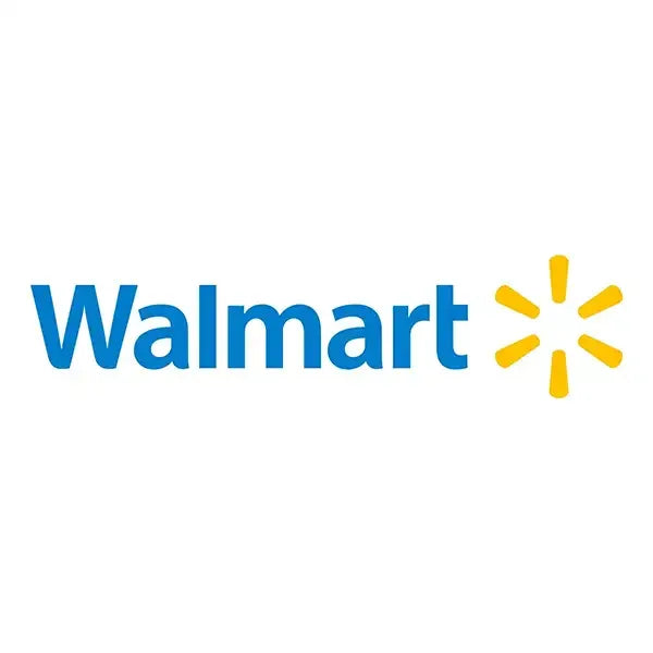 Blue and yellow walmart logo featuring the word ’walmart’ in bold blue letters next to a stylized yellow starburst.