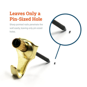 Brass 10 lb Hook - S-HWR-2332-10X - Picture Hang Solutions