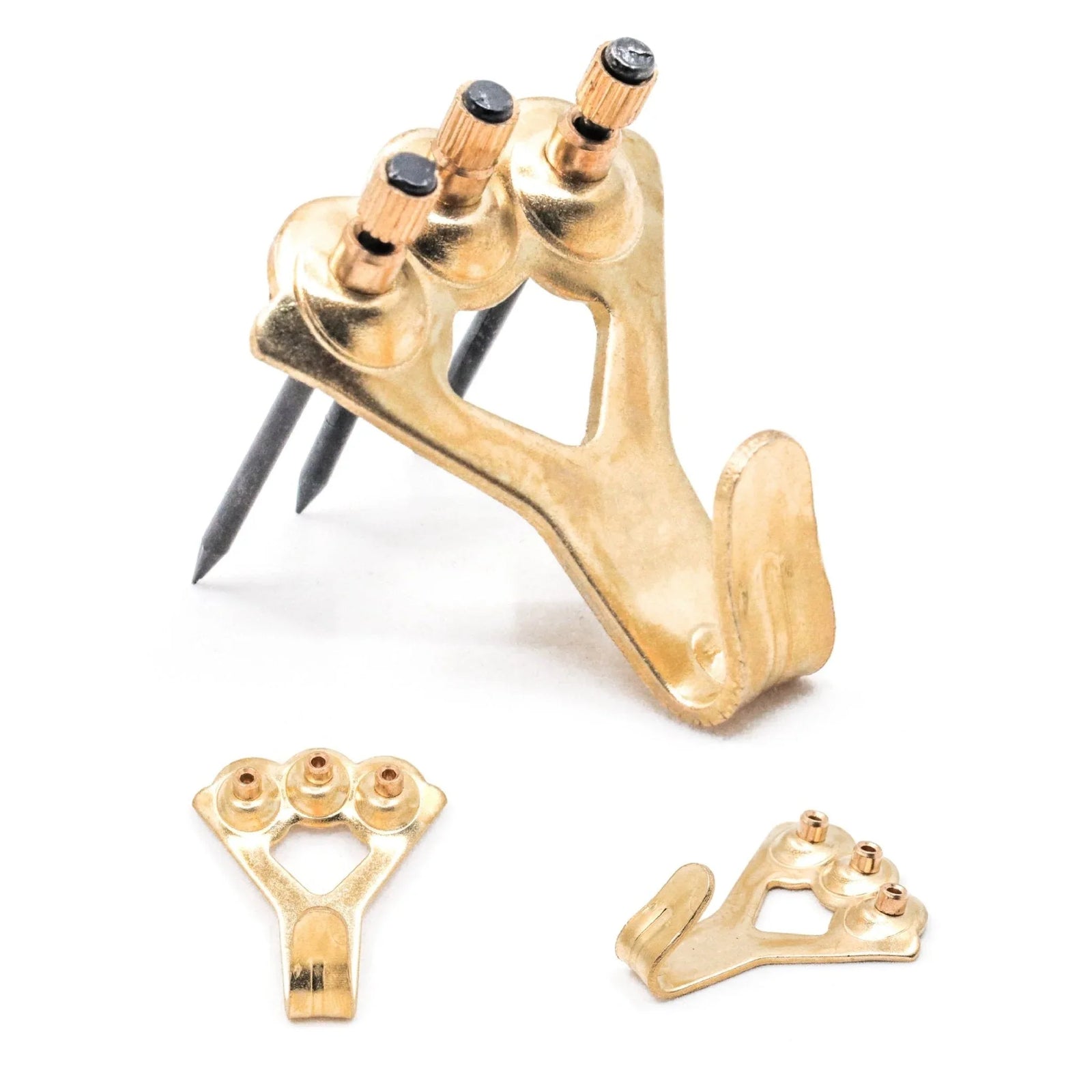 Brass 100 lb Hook - S-HWR-2332-100X - Picture Hang Solutions