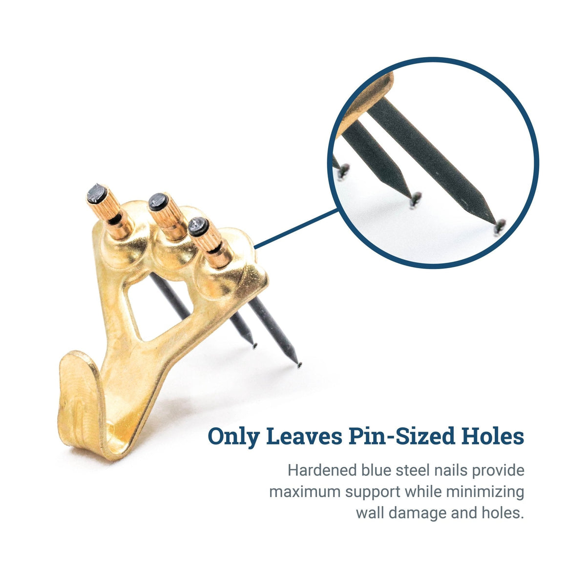 Brass 100 lb Hook **OUT OF STOCK UNTIL DECEMBER* - S-HWR-2332-100X - Picture Hang Solutions