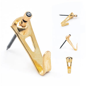 Brass 30 lb Hook - S-HWR-2332-30X - Picture Hang Solutions