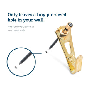 Brass 30 lb Hook - S-HWR-2332-30X - Picture Hang Solutions