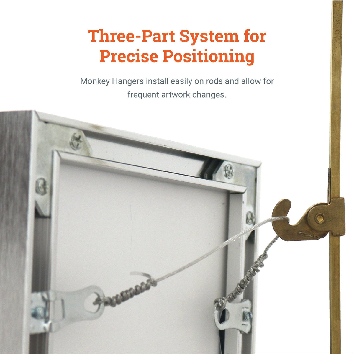 Brass Gallery Rod Kit - S-BGS-KIT - Picture Hang Solutions