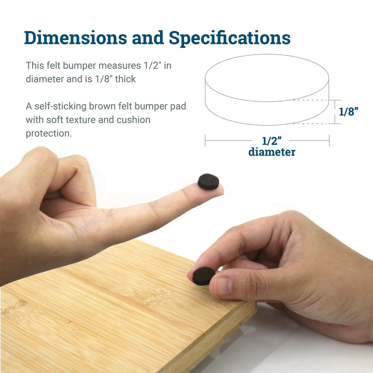 Brown Felt Bumpers for Hanging Pictures - Felt Furniture Bumpers - S-HWR-105C - Picture Hang Solutions